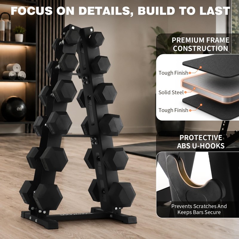 LIONSCOOL 6 Tier A-Frame Dumbbell Rack Stand Only