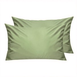 Lirex Pillow Cases Set of 2, 300 Thread Count 100% Cotton Pillow Covers, Breathable and Soft, 50 x 75 cm, Green