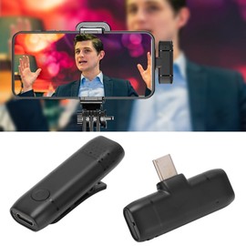 Wireless Microphone,Mini Live Streaming/Recording/Interview/Vlog Noise Reduction Lavalier Plug and Play Mic,for Android Type C Smartphone