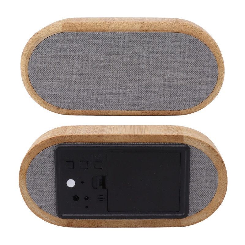 Wooden Alarm Clock Digital Voice Control LED Glowing USB Plug