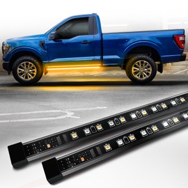 OPT7 Sidekick 60" Running Board Lights 2PCS LED Strips w/Sequential Amber Turn Signal Side Marker, DRL, White Courtesy Light for Regular Super Cab Pickup SUV - Truck Decorations