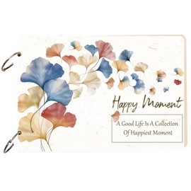 SUPERDANT Wooden Card Keeper Binder Happy Moment Greeting Card Organizer Ginkgo Postcard Photo Album Cover Ginkgo Leaf Birthday Cards Keeper Book Holder Wedding Holiday Organizer Keepsake Gifts