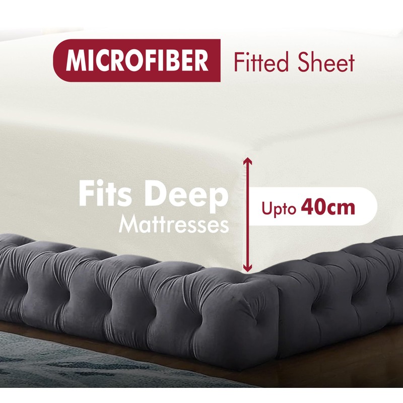Fitted Sheet Extra Deep Pocket 16 inch (40cm) Bedding Soft