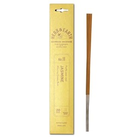 HERB & EARTH H&E Bamboo Incense - Jasmine - 20 Sticks by Nippon KODO, Japanese Quality Incense Since 1575
