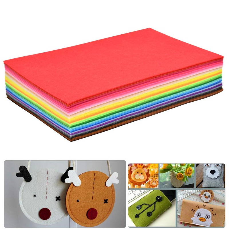 TIMESETL 50pcs Coloured Felt Fabric Craft Felt for Sewing, 20