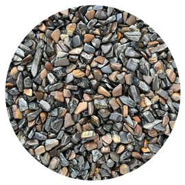 Wholesale Natural Semi Tumbled Blue Tiger Eye Gemstone Chips, Crushed Mini Crystals, Undrilled Crystal Chips (Blue Tiger Eye, 0.25 Pound)