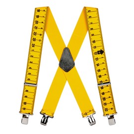 Suspender Store Novelty Tape Measure Suspenders - 2-Inch Wide Elastic - Gator Clip - 48" for 5'9" to 6'2" tall