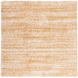 SAFAVIEH Hudson Shag Collection 7' Square Ivory/Gold SGH295G Modern Abstract Non-Shedding Living Room Bedroom 2-inch Thick Area Rug