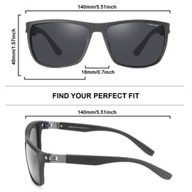 PUKCLAR Polarised Men's Sunglasses Sport Driving Women Sunglasses Cycling Running Fishing Glasses TR90 Frame, c4 black frame / black polarized lens