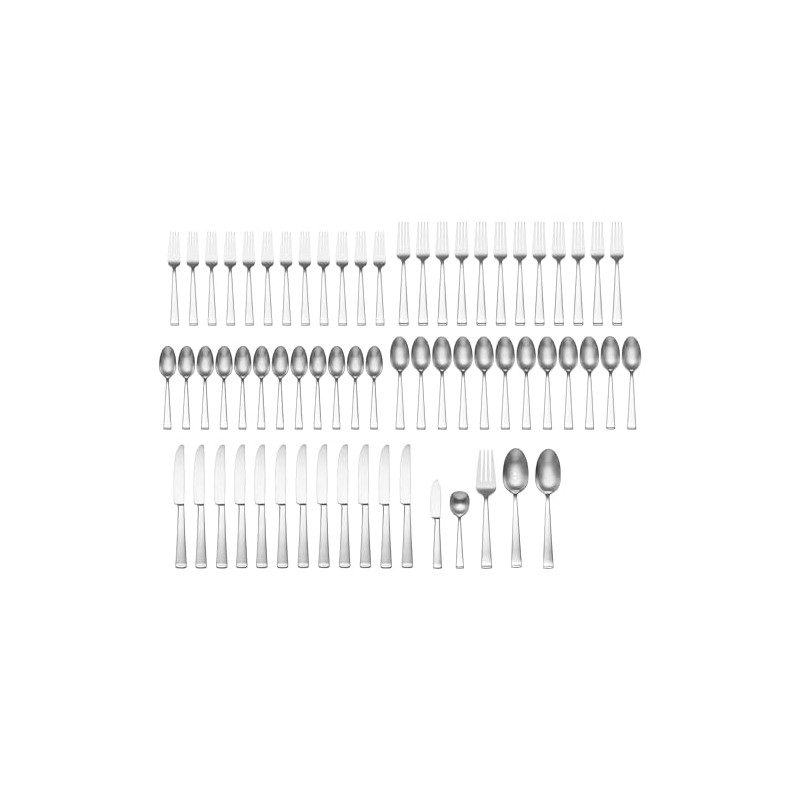 Oneida F149065A Satin Lewin 65 Piece Fine Flatware Set, Service