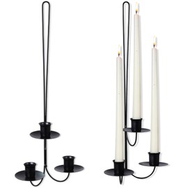 Teenyyou 2 Set Metal Wall Candle Sconce Holder Modern Wall Mount Candleholders Metal Candle Hanging Holders Candle Wall Sconce Hanging Candle Pillar Holder for Living Room Farmhouse