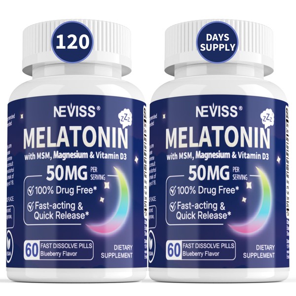 Melatonin 50 mg for Adults - Extra Strength 9-in-1 Fast