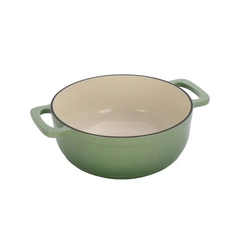 Gradient Red 6QT Cast Iron Dutch Oven with Two Silicone