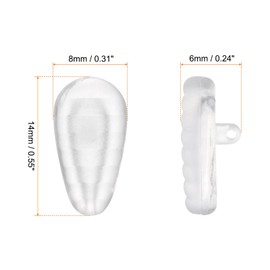 HARFINGTON Eyeglass Nose Pad Set 6mm Thickness Silicone Anti-Slip Glasses Nose Grips Air Bag Screw-In Glasses Nose Pads for Plastic Frames Glasses Sunglasses, Clear