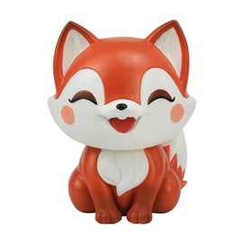 Bicuzat Cute Fox Shaped Piggy Bank Coin Bank Money Bank Resin Money Saving Bank for Fox Lovers Children Home Decoration