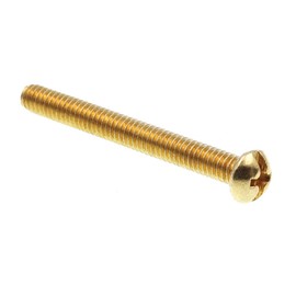 Prime-Line 9003778 Machine Screw, Round Head, Slotted/Phillips Combo, #8-32 X 1-1/2 in, Solid Brass, Pack of 25