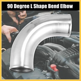 REPAIROCK OD 3.5" 89mm Leg Length 4" 100mm Aluminum Alloy Tube Intercooler Pipe 90 Degree Bend Elbow Air Intake Tube Silver Tone for Car Auto Replacement Parts