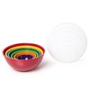 KOXIN-KARLU 6-Piece Nesting Melamine Mixing Bowl Set with Lids, Multicolor