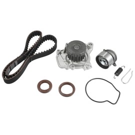 INFINAUTO Water Pump, Front 14x7.8cm Engine Water Pump with Seals Kit No.19200PLMA01S1/14400PLM004 for Honda Civic 1.7L 2001-2005 Silver Tone, 1 Set