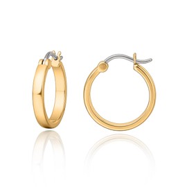 Limerencia G23 Pure Titanium Hypoallergenic Hoop Earrings for Women Sensitive Ears (No Gem, 20mm, Gold)