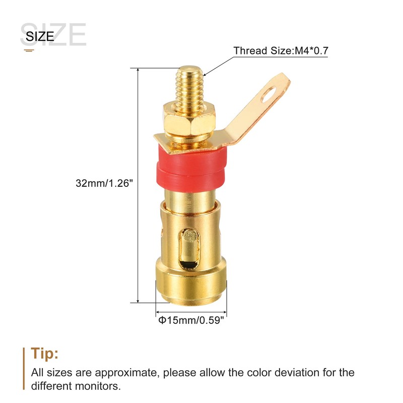MECCANIXITY Terminal Binding Post Amplifier Jack Speaker Connector Black Red
