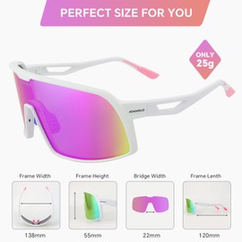 JOGVELO Kids Sunglasses Polarized, Youth Baseball Sunglasses for 8-14 Boys Girls UV400 Sports Softball Cycling Glasses, Pink
