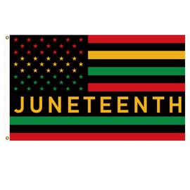 Juneteenth Flag 3x5Ft Double Printed 200D Polyester Cloth Flag Quadruple Stitched on the Left with two Grommets for outdoor Decor