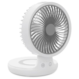 mollie 8-Inch Small Rechargeable USB Desk Fan Battery Operated with Speeds for Home Office Bedroom Mini Portable Personal Quiet Desktop Air Circulator Foldable Cooling Oscillating Table Fan