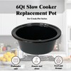 6qt Slow Cooker Ceramic Pot Replacement, Compatible with Crockpot Models