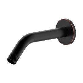 Derengge Shower Arm with Flange,6.5 Inch Oil Rubbed Bronze Wall Mount Replacement Arm, Angle Shower Head Arm for Fixed Shower Head,RP-1121-ORB