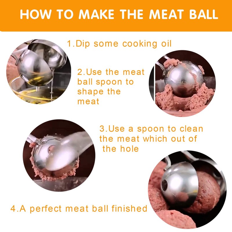 Generic 2-Pack Meatball Maker Scoops, Non-Stick, Stainless Steel 304, Anti-Slip