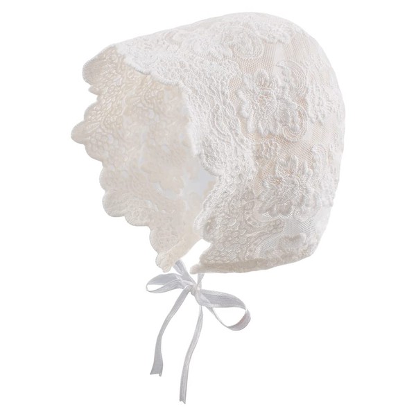 Lace Baby Girl Bonnet Cotton Christening Bonnet for Newborn Infant