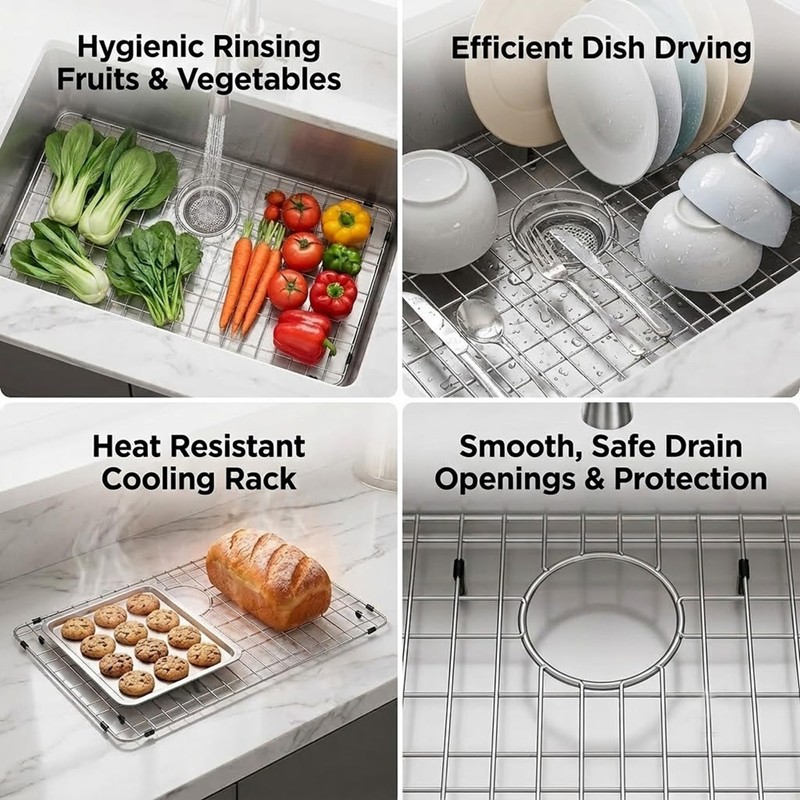ARCCI 27-9/16" x 14-9/16" Kitchen Sink Grid and Sink Protectors,