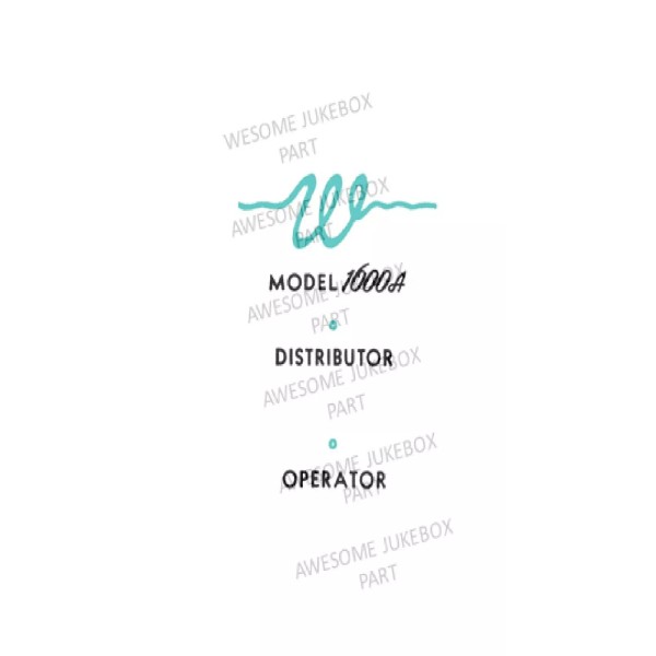 Wurlitzer 1600a Operator Card
