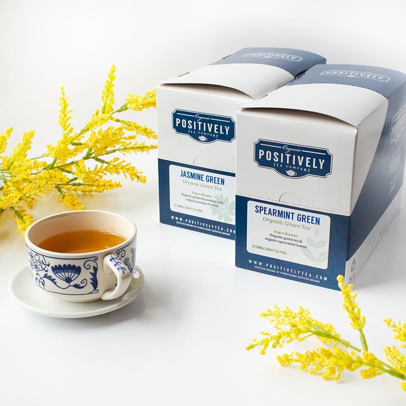 Organic Positively Tea Company, Spearmint Green Tea, K-Cup Compatible, 24