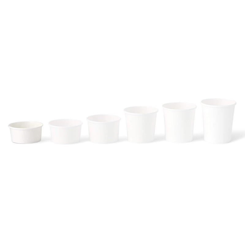 BIOZOYG 50 x Ice Cream Cups Cardboard 100 ml White