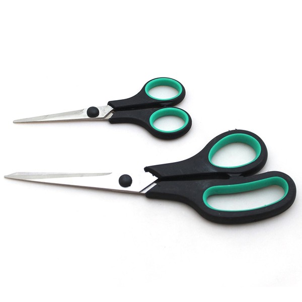 2 Pack Stainless Steel Comfort Grip Scissors – For Comfortable