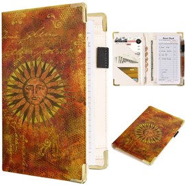 Tucocoo Server Books for Waitress - Golden PU Leather Waiter Book Server Wallet with Zipper Pocket, Gorgeous Style Waitress Book&Waitstaff Organizer with Money Pocket Fit Server Apron 7.9 x 5 Inches