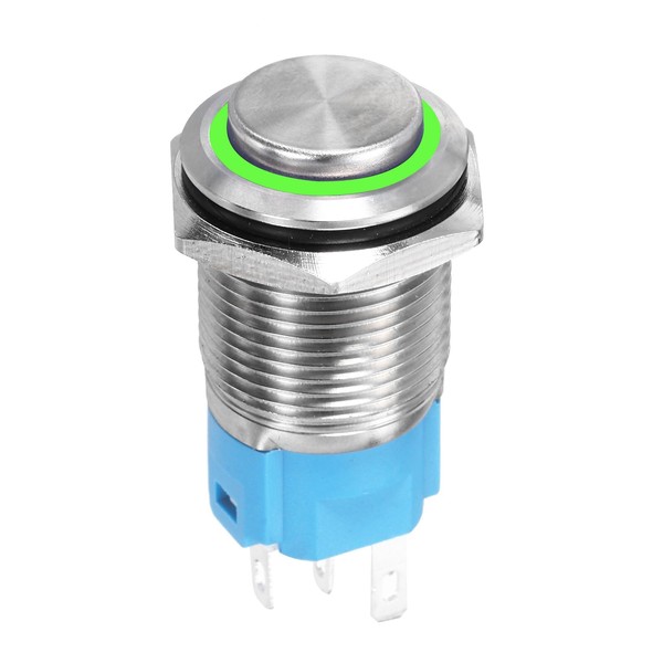 DMiotech 16mm / 5/8" Stainless Steel Latching Push Button Switch