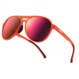 Retro Aviator Sunglasses for Women Men Trendy Polarized Sports Sunglasses Womens Mens for Outdoor 100% UV Blocking…