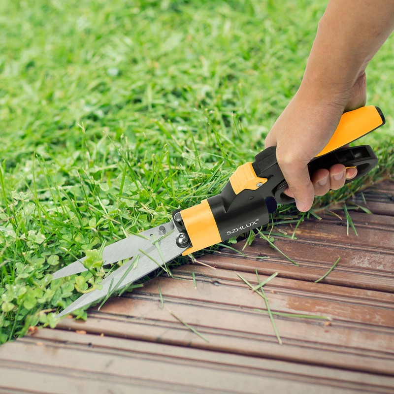 SZHLUX Grass Shears 360-Degree Swivel Blades, Ultra-Sharp Grass Cutter with