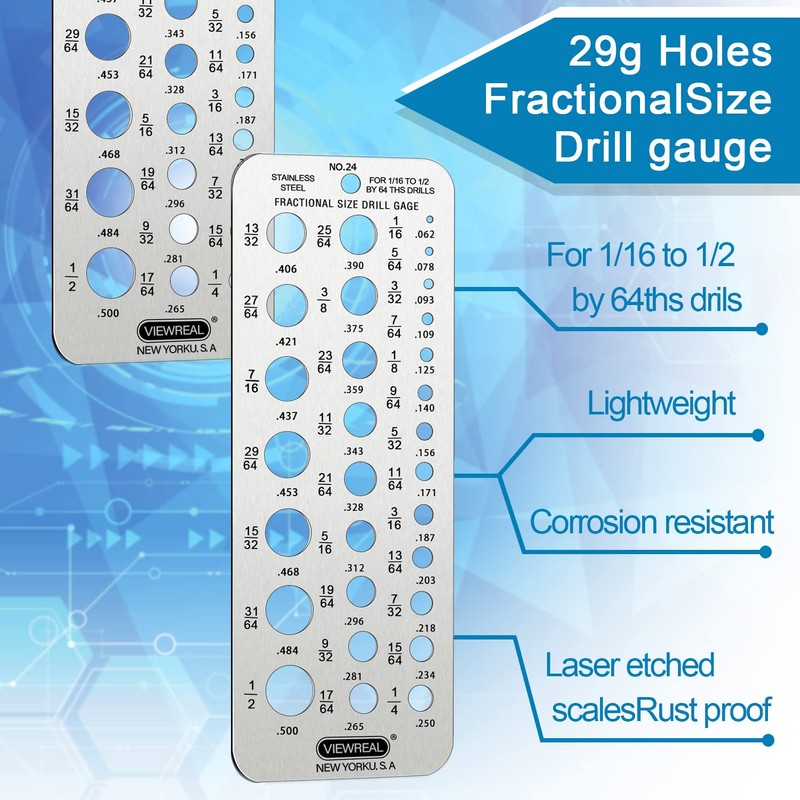 64ths Drills Stainless Steel Drill Bit Size Gauge - 1/16''