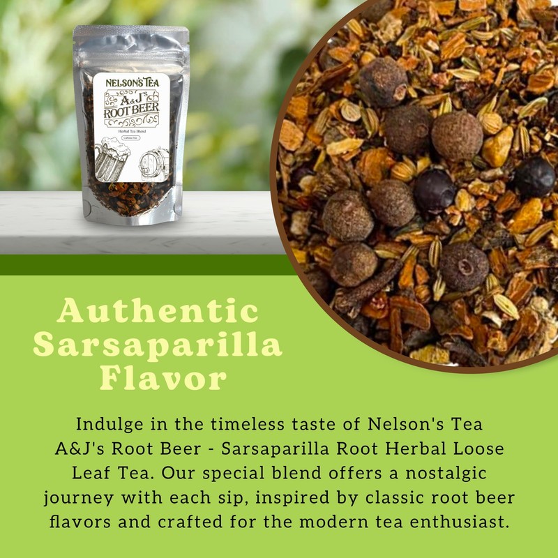 Nelson's Tea A&J's Root Beer - Sarsaparilla Root Herbal Loose