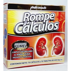 Rompe Calculos Yumel Capsulas Tabletas 450mg Sabor