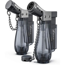 2 Pack Jet Lighter, Gas Butane Refillable Adjustable Flame Torch Lighter (Fuel Not Included)