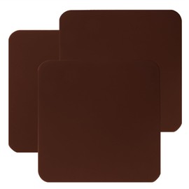 Mini Skater 3pcs Bar Coasters 10x10x0.2CM Square Silicone Coasters for Drinks Beverage Coffee Table Tea Coaster (Brown)