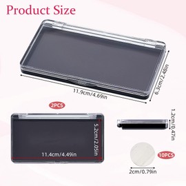 NICENEEDED 2 PCS Rectangular Magnetic Empty Eyeshadow Palette, Blush Powder Makeup Dispensing Plate DIY Cosmetics Storage Box for Eyeshadow with 10 PCS Metal Stickers