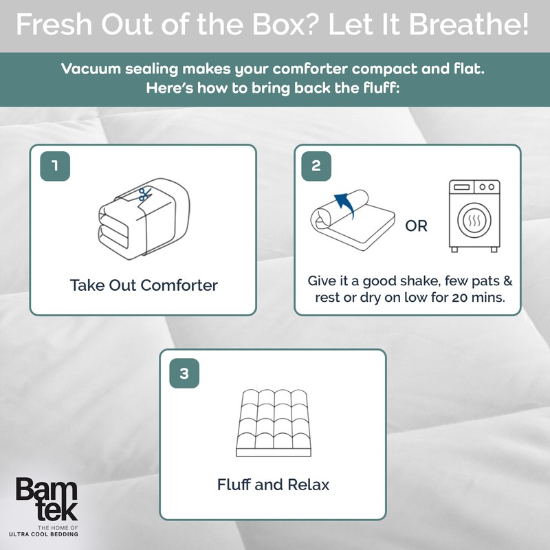 Bamtek 100% Viscose Derived from Bamboo Comforter, Cooling Comforter, Duvet