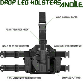 Universal Holster for Most Popular Full Size and Compact Pistols, Fit Glock | S&W | Sig Sauer | Ruger | Taurus | Beretta | CZ | Walther | Browning | Colt | H&K | Bersa | Canik Gun, Right Hand