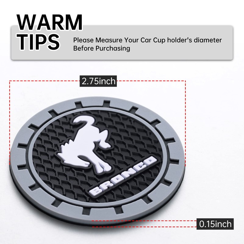 Car Cup Holder Coaster for Ford Bronco Sport 2023 2024